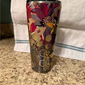 Colorful Floral and Bee Tumbler